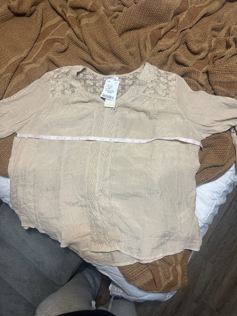 JohnPaulRichard Cream Lace Detail Blouse - Picture 8 of 9